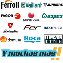 Servicio tecnico de calderas Ferroli, Vaillant, Junkers, Fagor, Saunier duval, aspes, Lamborghini, Fer, BaxiRoca, Domusa, Roca, Heat Line y muchas más marcas de calderas.